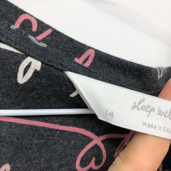 Sleep Well grey sleep script short muumuu pajama dress  size 10 - Picture 8 of 15